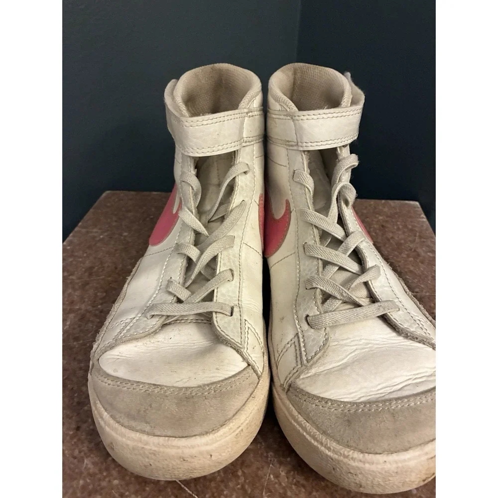 Nike Blazer Mid '77 White Pinksicle High Top Sneakers Kids Size 2Y